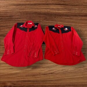 ELY DIAMOND Country Charmers Western Pearl Snap Shirt‎ His&Hers matching Size M